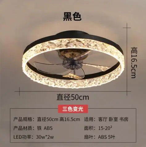 DecorBites™ Crystal LED Ceiling Fan with Remote Control and 6 Speeds