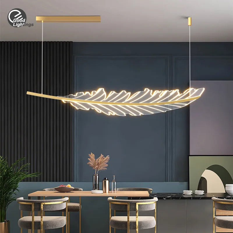 Golden Nordic Leaf Chandelier