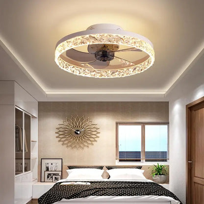 DecorBites™ Crystal LED Ceiling Fan with Remote Control and 6 Speeds