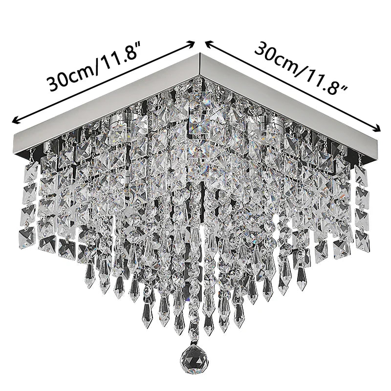 DecorBites™ Crystal LED Chandelier Ceiling Lamp for Luxe Home Decor