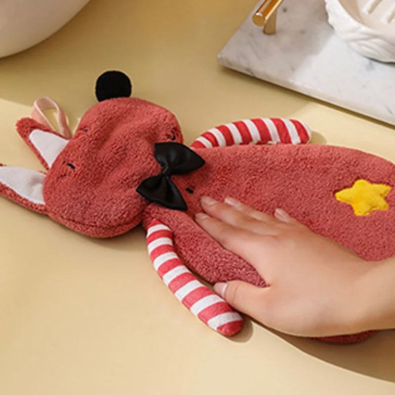 Coral Velvet Hand Towel