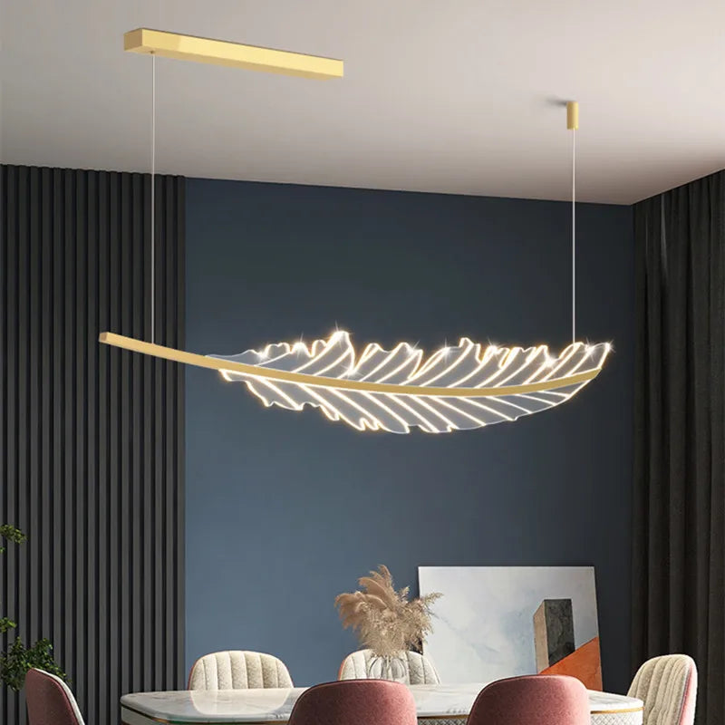 Golden Nordic Leaf Chandelier