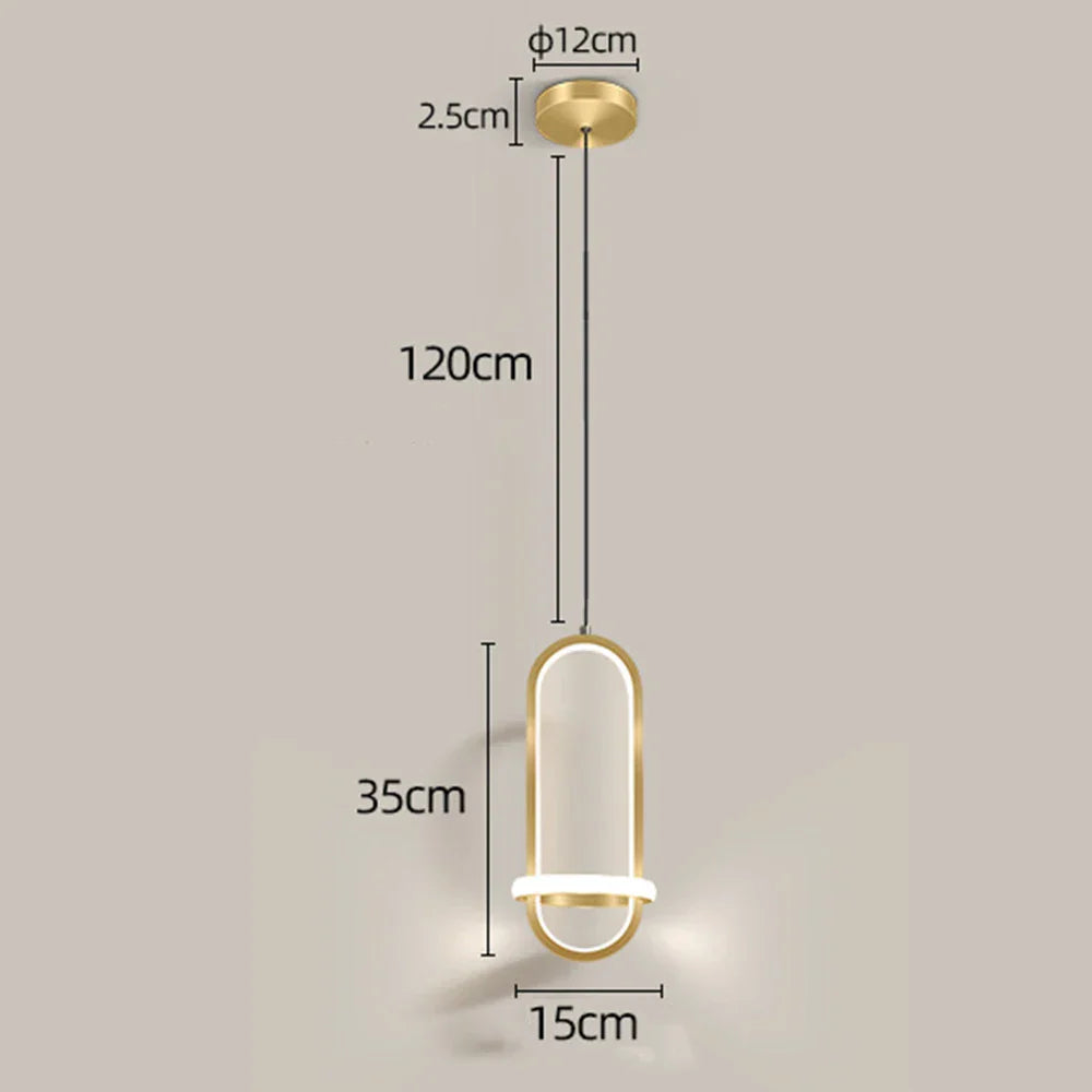 Gold Minimalist Pendant Light Black Bedroom