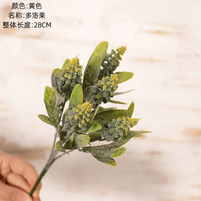 DecorBites™ Doluo Fruit Grass Simulation Flower Wedding Decor Fake Green Plants Bouquet