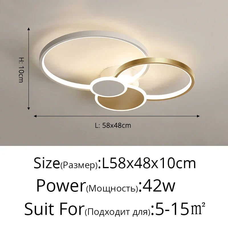 Gold Modern LED Chandelier 120cm 120W Dimmable