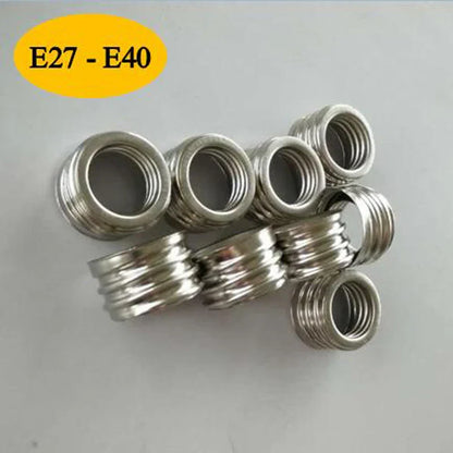 DecorBites™ E40 Lamp Holder: E27 to E40 Light Bulb Socket Adapter Converter - Pack of 10