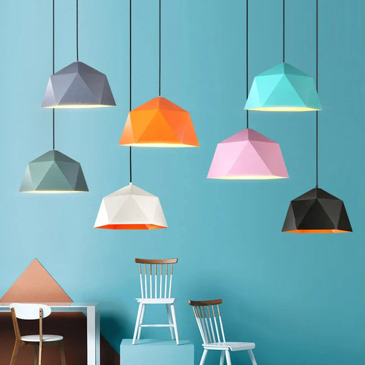 DecorBites™ Iron Diamond Pendant Lights Modern Geometry Pendent Lighting for Living Room & Cafe