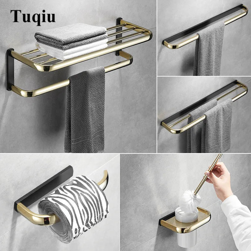 Gold Black Bathroom Hardware