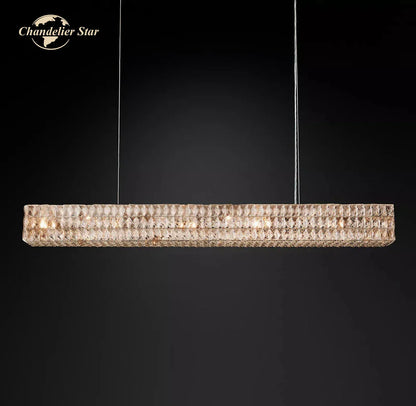 DecorBites™ Crystal LED Linear Chandelier for Kitchen Island Dining Room