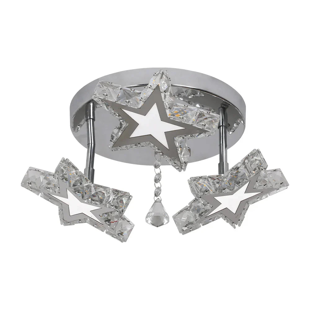 DecorBites™ Crystal Stars LED Pendant Chandelier for Modern Living Dining Room Decor
