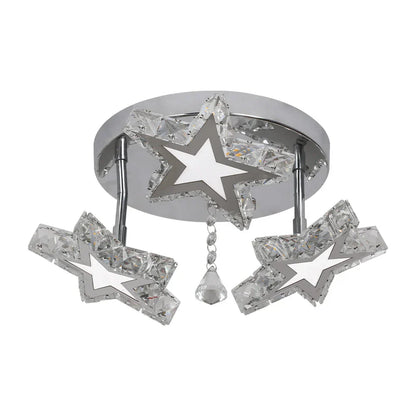 DecorBites™ Crystal Stars LED Pendant Chandelier for Modern Living Dining Room Decor