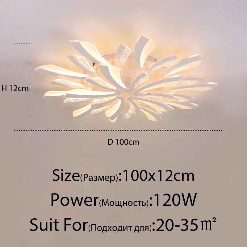 DecorBites™ LED Ceiling Chandelier Lights for Living Room Bedroom Dining Study White Black