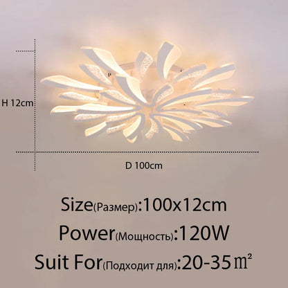 DecorBites™ LED Ceiling Chandelier Lights for Living Room Bedroom Dining Study White Black