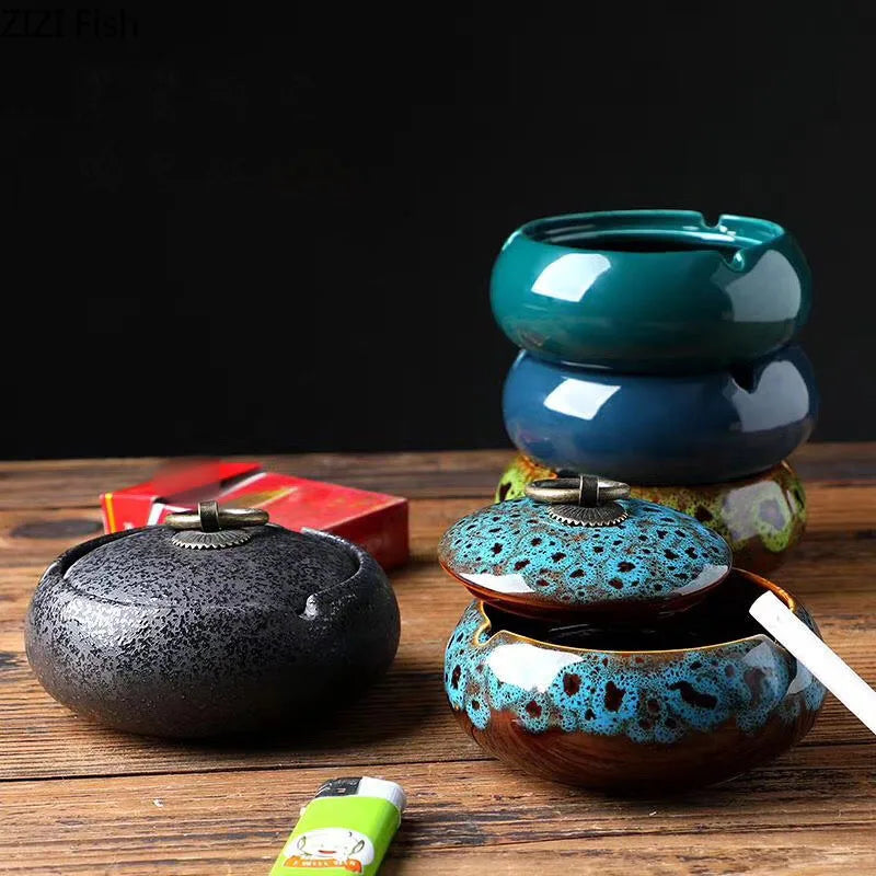 DecorBites™ Glazed Porcelain Ashtray: Stylish Desk Decoration & Gift for Boyfriend