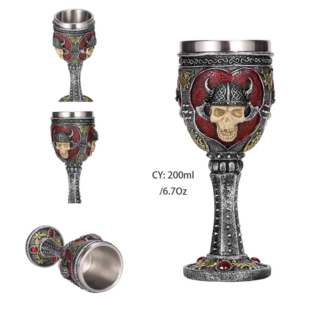 Resin Skull Wine Glass