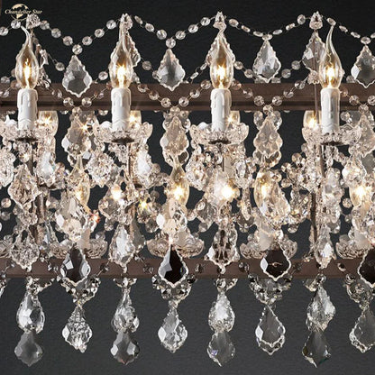 DecorBites™ Iron Crystal LED Chandelier: 19th Century Style Kitchen Pendant Light