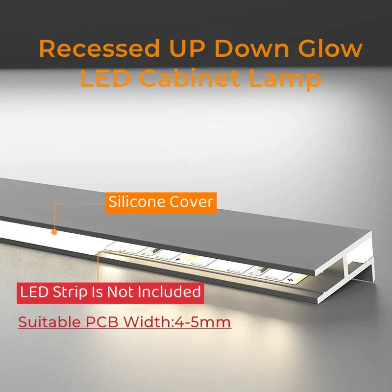 DecorBites™ LED Cabinet Layer Lamp: Ultra-Thin Aluminum Profiles, Up Down Backlight, 18mm Board.