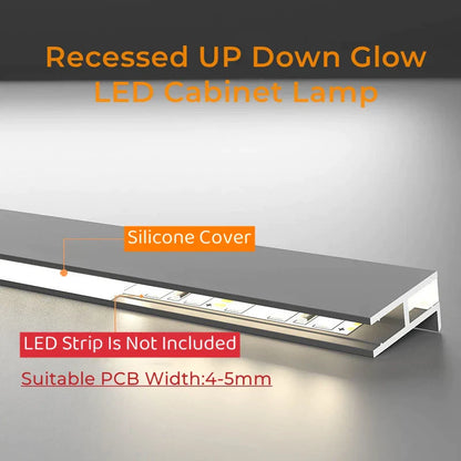 DecorBites™ LED Cabinet Layer Lamp: Ultra-Thin Aluminum Profiles, Up Down Backlight, 18mm Board.