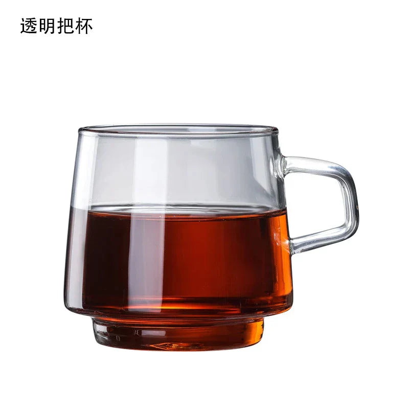 DecorBites™ Glass Coffee Mug Tumbler | Colorful Heat-Resistant Tea Juice Cup