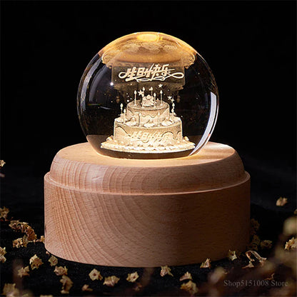 DecorBites™ Crystal Ball Night Light USB Music Box Universe Globe 3D Lamp