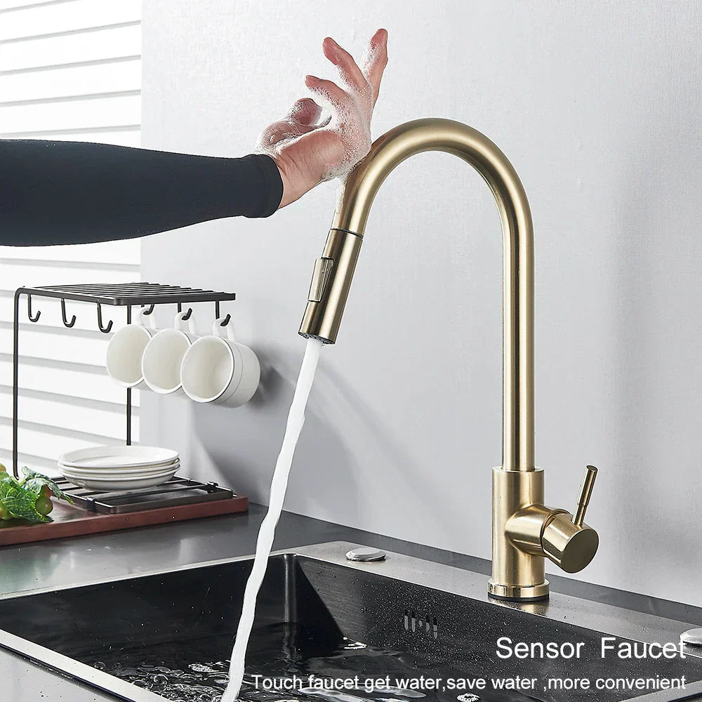 Gold Touch Sensor Kitchen Faucet