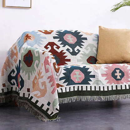 DecorBites™ Geometric Tassel Sofa Cover - Bohemian Style Blanket Dust Cover