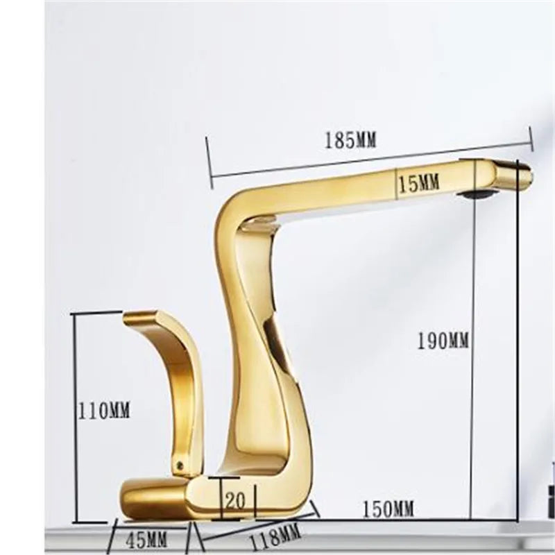 DecorBites™ Gold & White Basin Faucet: Modern Brass Mixer Tap for Bathroom Sink