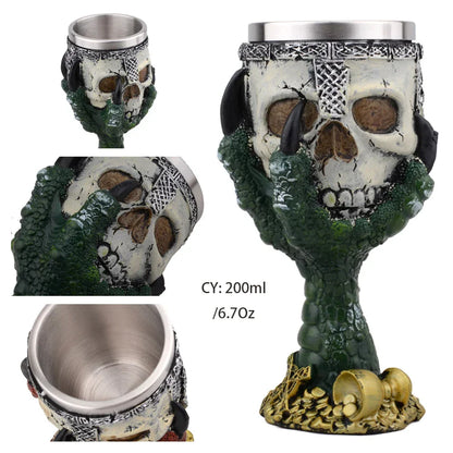 DecorBites™ Dragon King Goblet 200ml: Retro Stainless Steel Wine Glass Gothic Whiskey Cup
