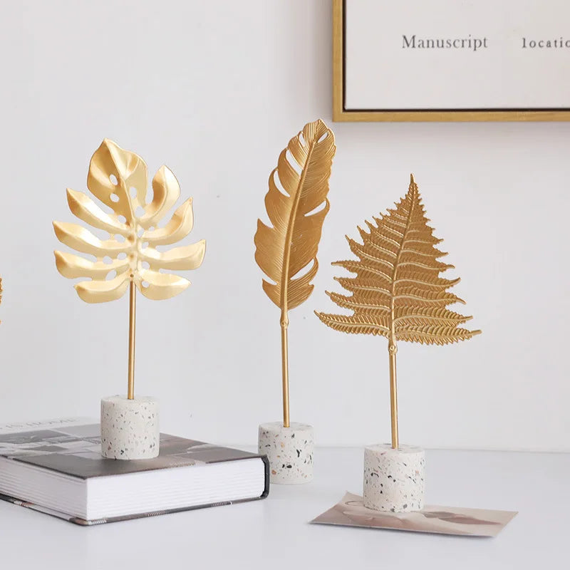 Gold Leaf Marble Sculpture