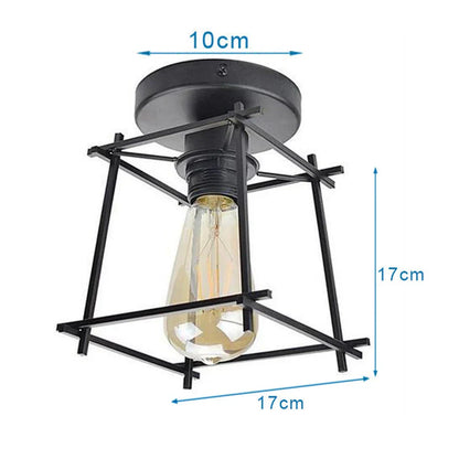 DecorBites™ Iron Cage Ceiling Light Modern Nordic Retro Black Loft E27 Home Lighting