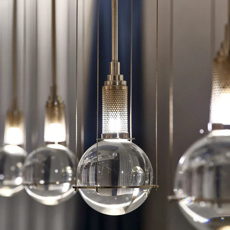 DecorBites™ Crystal Ball LED Pendant Light for Dining Room Living Bedroom Bedside