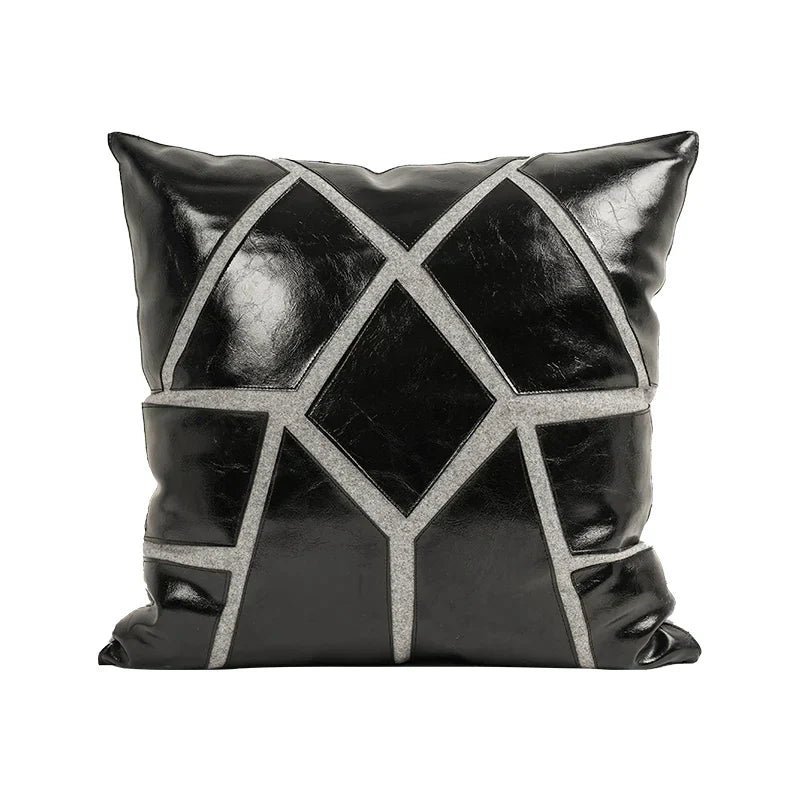 Leather Embroidery Cushion Cover