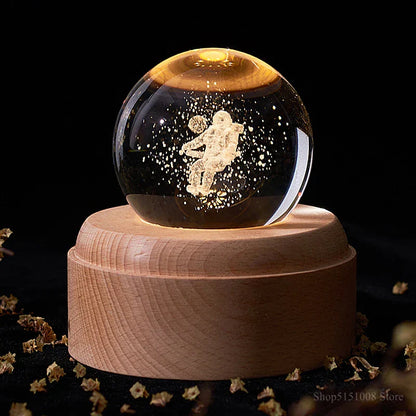 DecorBites™ Crystal Ball Night Light USB Music Box Universe Globe 3D Lamp