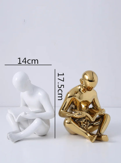 DecorBites™ Creative Ceramics Sculpture for Modern Desktop Bookcase Decor and Home Craft Decoration