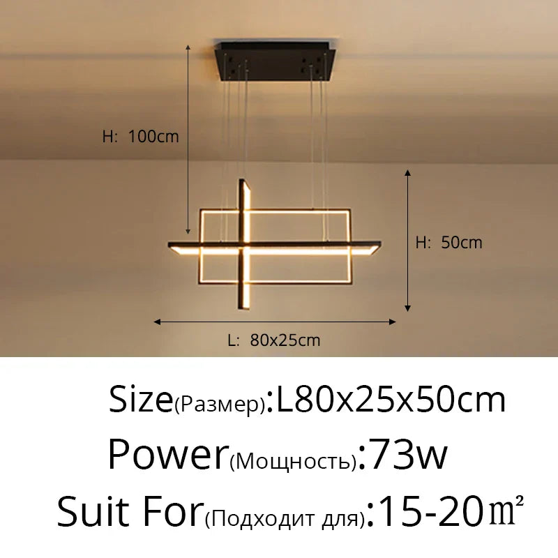 DecorBites™ Geometric Aluminum Pendant Light for Living Bedroom Restaurant Kitchen - Modern Art Luminaire