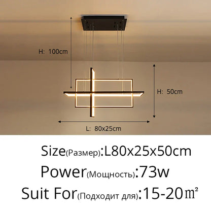 DecorBites™ Geometric Aluminum Pendant Light for Living Bedroom Restaurant Kitchen - Modern Art Luminaire