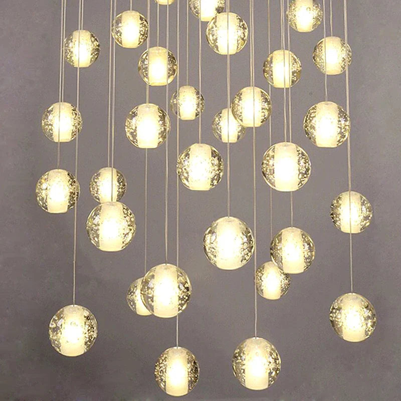 DecorBites™ Crystal LED Chandelier: Modern Luxury Pendant Lights for Staircase, Bedroom, and Living Room