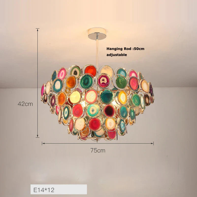 Colorized Agate Chandelier