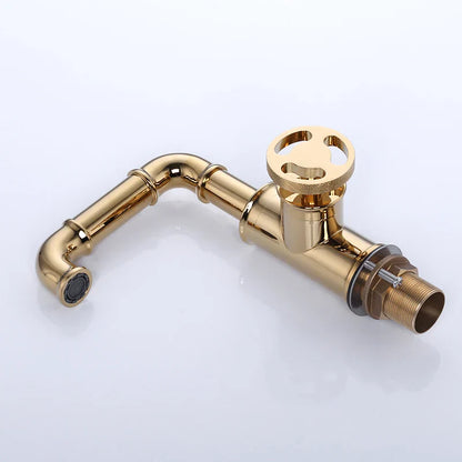 DecorBites™ Gold Brass Basin Faucet: Hot & Cold Water Mixer Tap for Modern Bathrooms