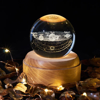 DecorBites™ Crystal Ball Night Light USB Music Box Universe Globe 3D Lamp