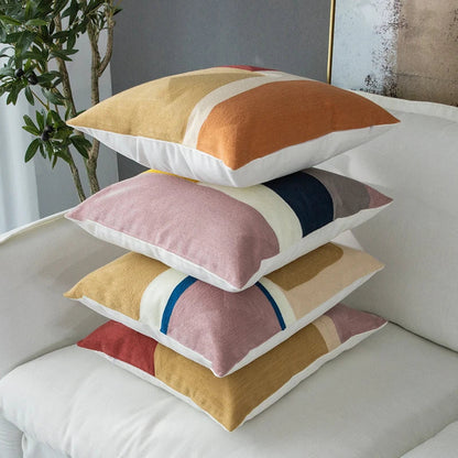 DecorBites™ Geometric Cushion Cover 45x45cm Soft Embroidered Pillow Case for Home Decor