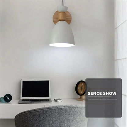DecorBites™ LED Wood Wall Sconce Modern E27 Base Fixture for Aisle Lighting