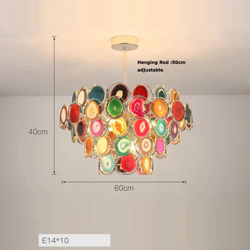 Colorized Agate Chandelier