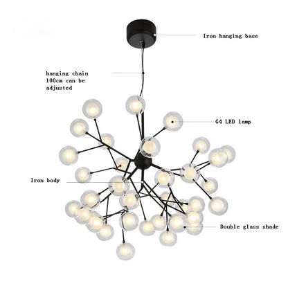 DecorBites™ LED Firefly Sputnik Chandelier: Stylish Tree Branch Ceiling Lamp