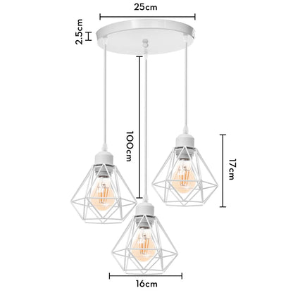 DecorBites™ Iron Cage Pendant Lights | Modern Ceiling Chandelier for Living Room & Kitchen