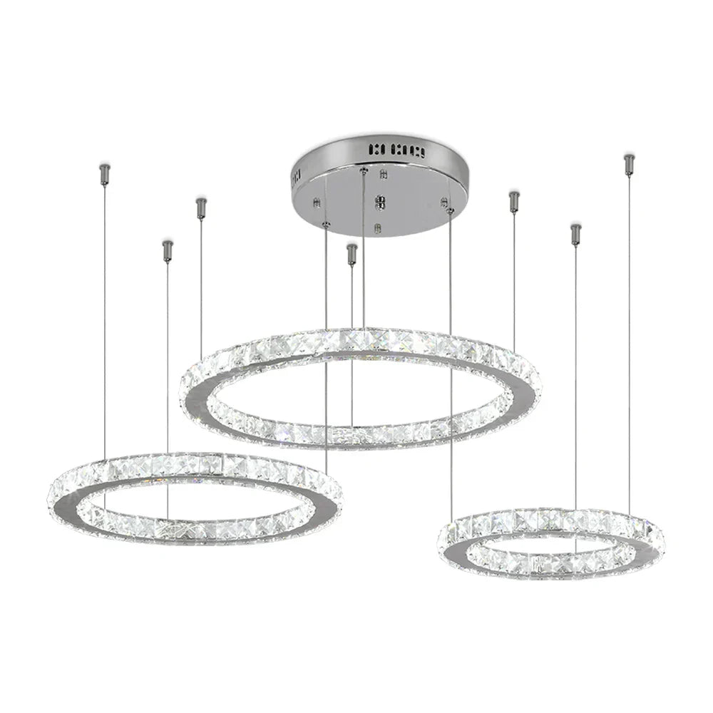 DecorBites™ Crystal LED Chandeliers: Modern Pendant Light for Living Room.