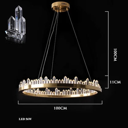 DecorBites™ Golden Crystal LED Chandelier for Modern Dining Room