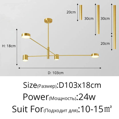 DecorBites™ LED Wrought Iron Chandelier for Living Room Bedroom Interior Lighting