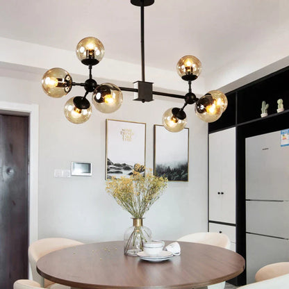 DecorBites™ Glass Ball Pendant Lamp: Modern Industrial Loft Iron Luminaria Light