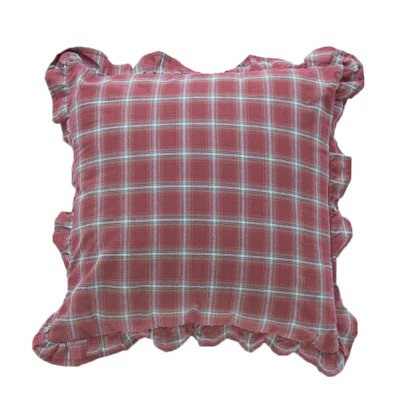 DecorBites™ Cotton Coffee Black Yellow Green Cushion Cover 45x45cm Fringed Skirt Home Decor